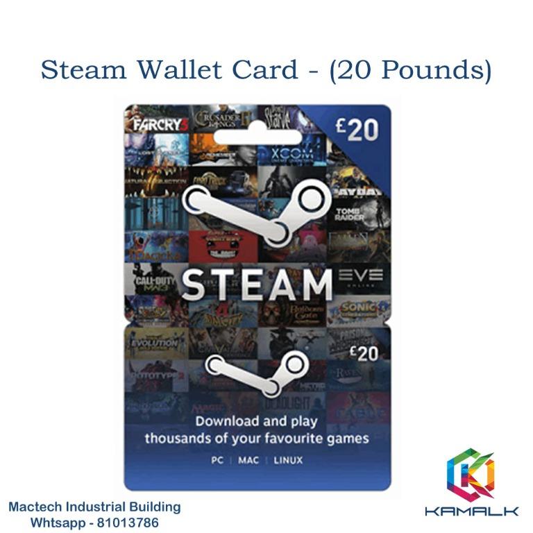 Steam Wallet Card 20 Pounds Toys Games Others On Carousell
