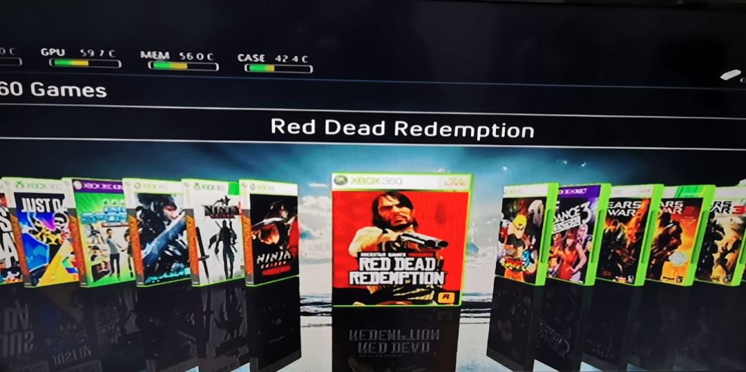 Xbox 360 250gb rgh2 hard modded with kinect, 4 original game discs and windows Xbox controller