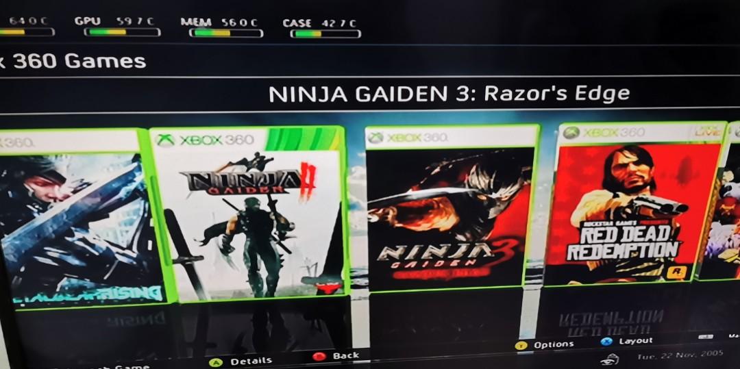 Xbox 360 250gb rgh2 hard modded with kinect, 4 original game discs and windows Xbox controller