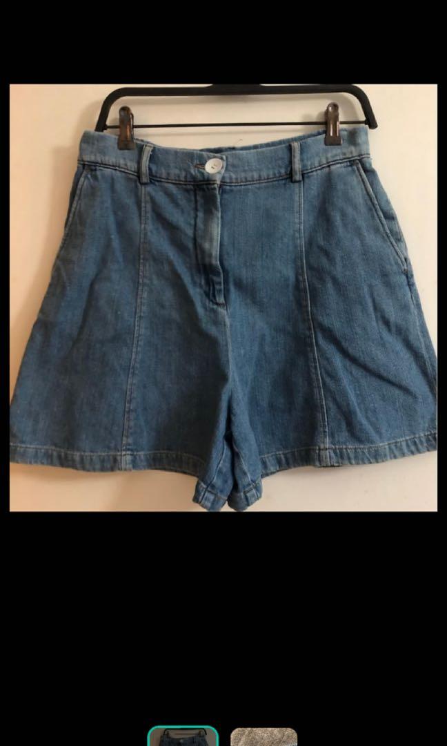 flare jean shorts