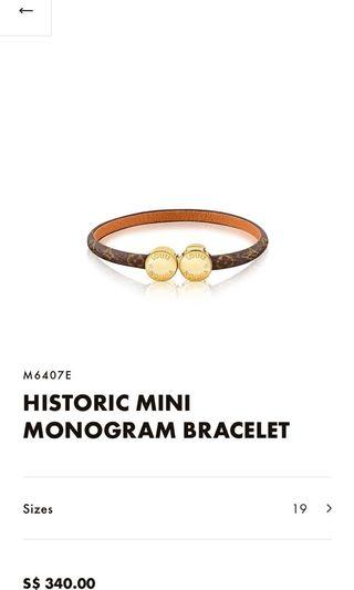 Louis Vuitton Historic Mini Monogram Bracelet