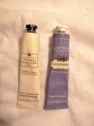 2x Crabtree & Evelyn Hand Therapy moisturiser