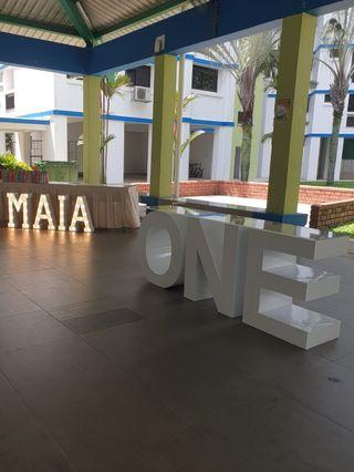 Letter Table  ONE  or Custom Name and Life Size Marquee Lights for Events, Wedding decoration , Dessert table , Corporate (RENT)