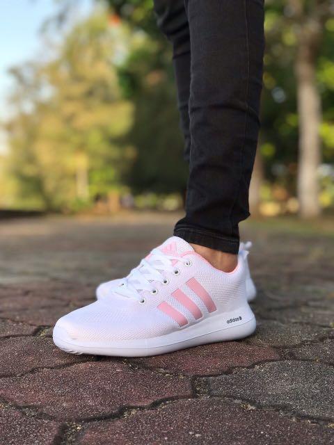 Adidas cloudfoam white pink new arrivals