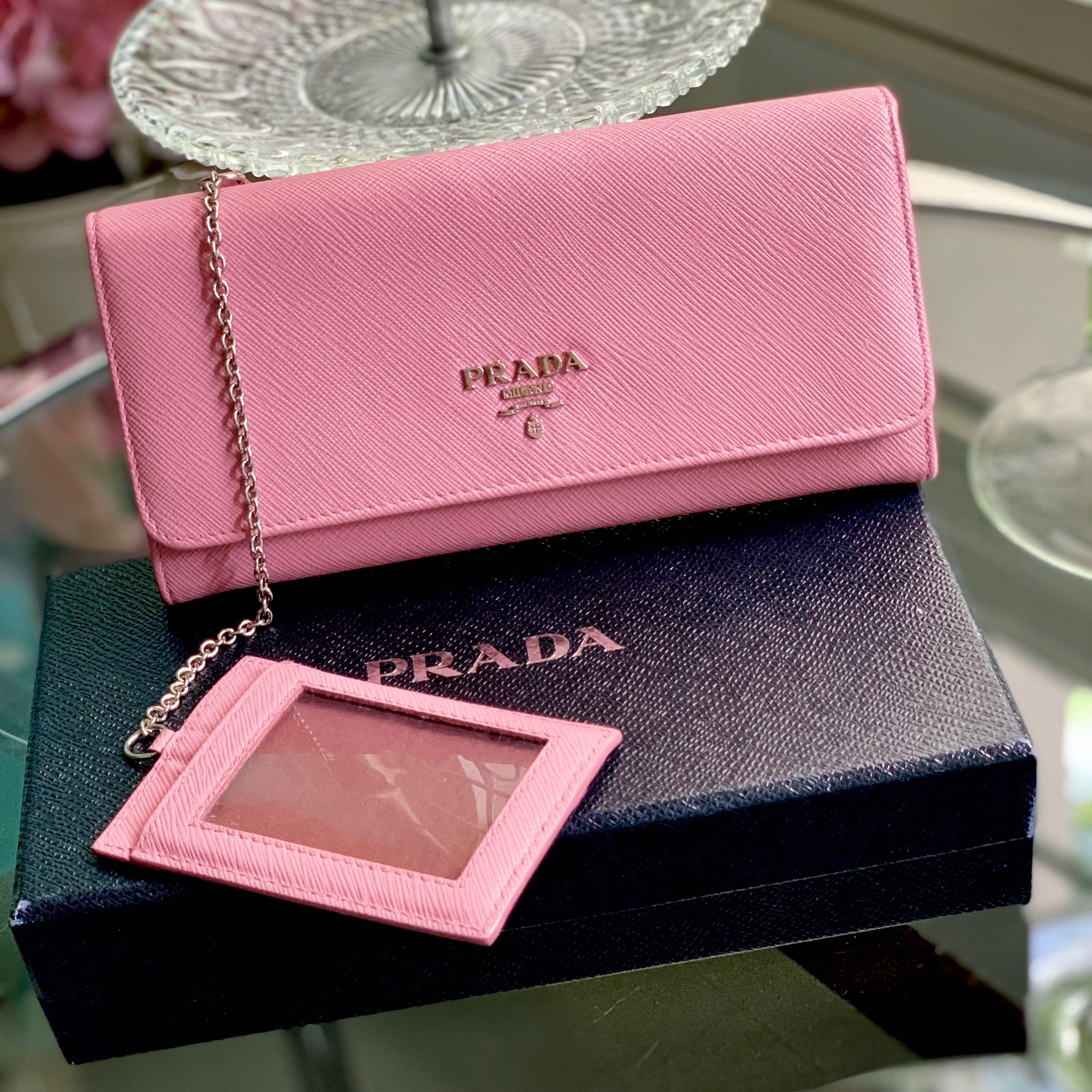 Prada Saffiano Wallet on Chain, Luxury, Bags & Wallets on Carousell