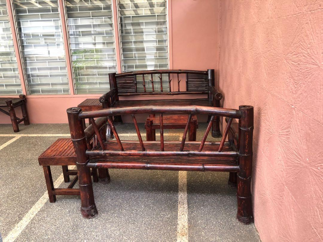 Bamboo sala set, Furniture & Home Living, Furniture, Sofas on Carousell