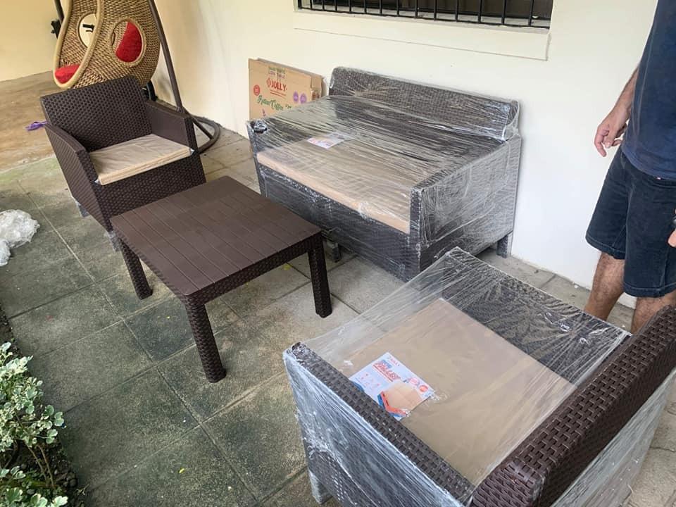 Ratan plastic store sala set