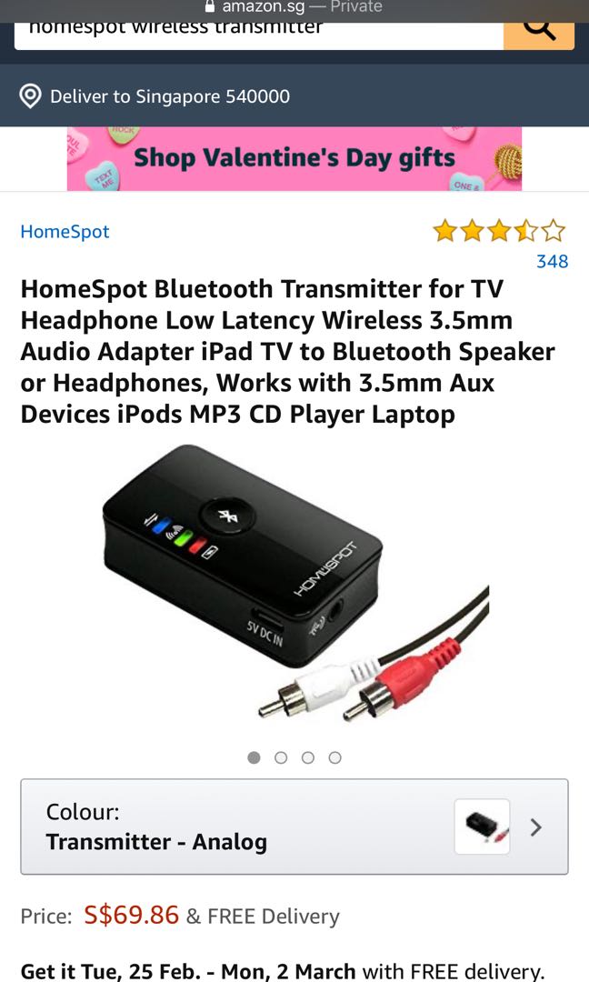 Homespot bluetooth transmitter for tv audio low latency wireless audio adapter for headphones 2025