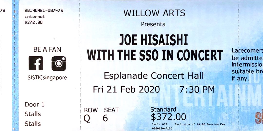 Original Price Joe Hisaishi With the SSO ticket, Tickets & Vouchers