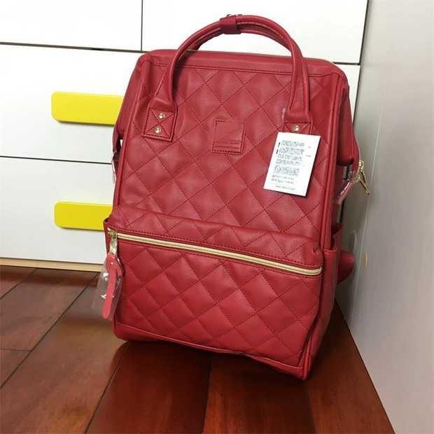 Ready stock Anello Quilting Mouthpiece backpack Large AH B3001 Red