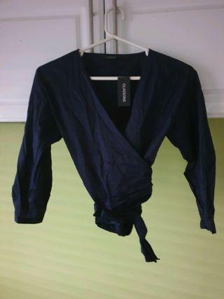 Glassons navy wrap top