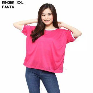 PAKAINKU- RINGER Baju Atasan Kaos T-Shirt Polos Lengan Pendek Murah Wanita Kekinian