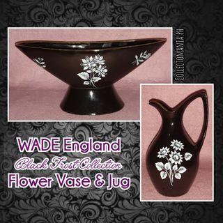 WADE England "Black Frost" Flower vase & Jug set