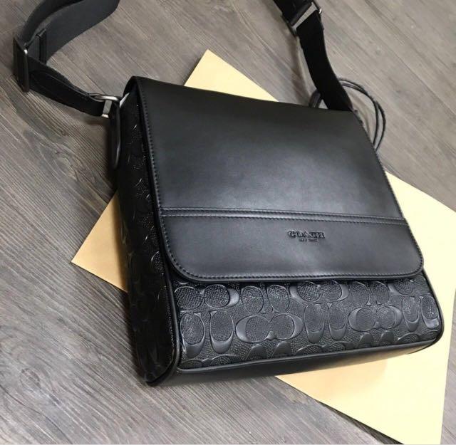 Authentic coach Houston map Bag in signature leather