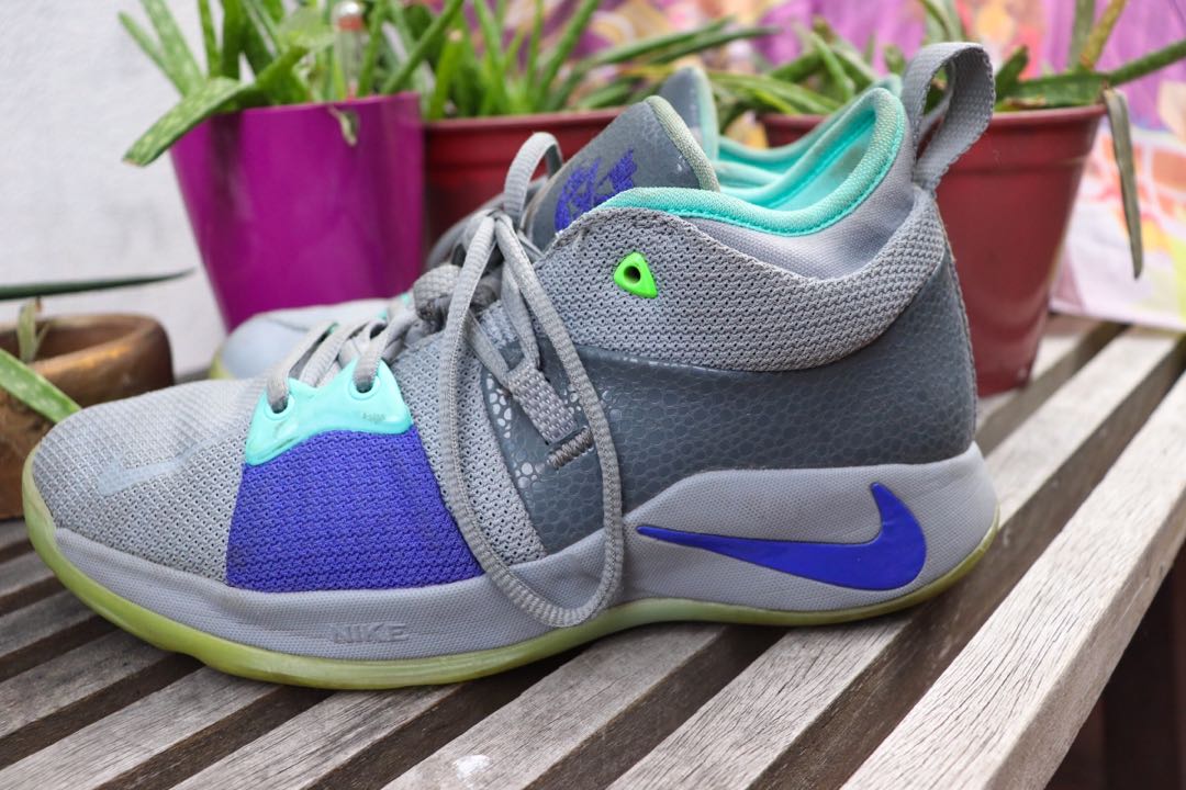AUTHENTIC NIKE PG 2 PURE PLATINUM NEO TURQUOISE BASKETBALL SHOES, Men's