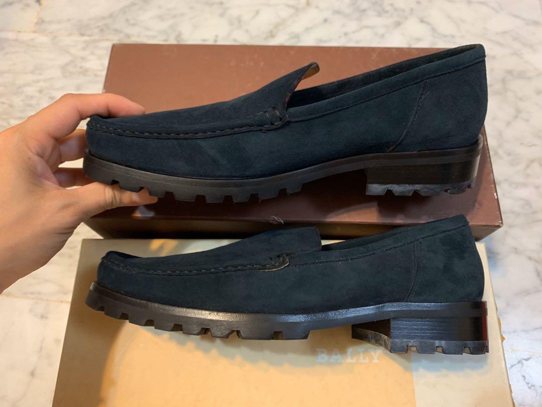 bally suede loafers
