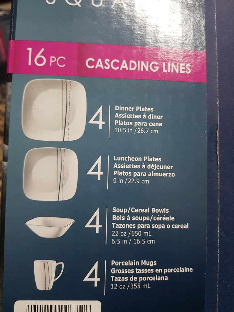 Corelle Square Cascading Lines