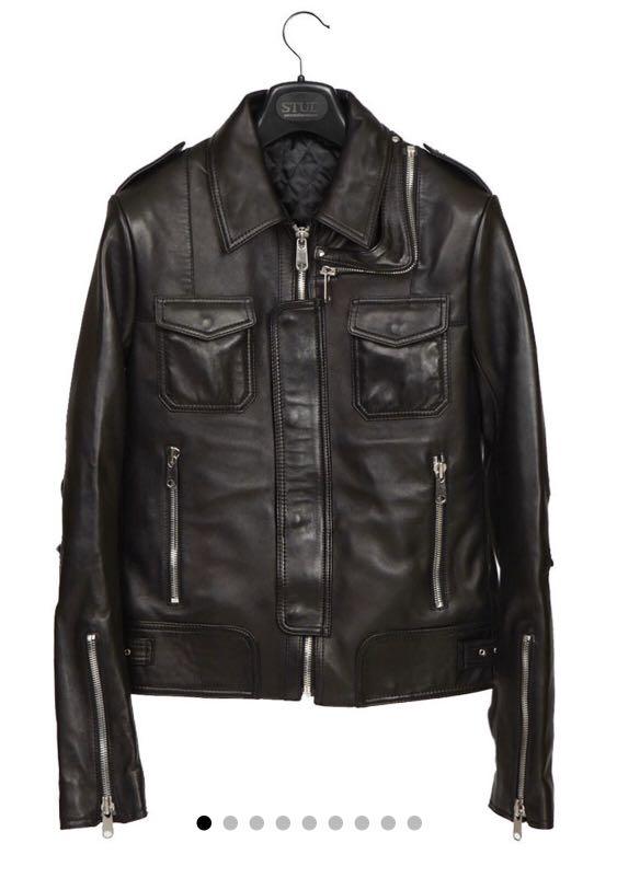 Dior homme style L zip leather jacket 皮褸, 男裝, 外套及戶外衣服