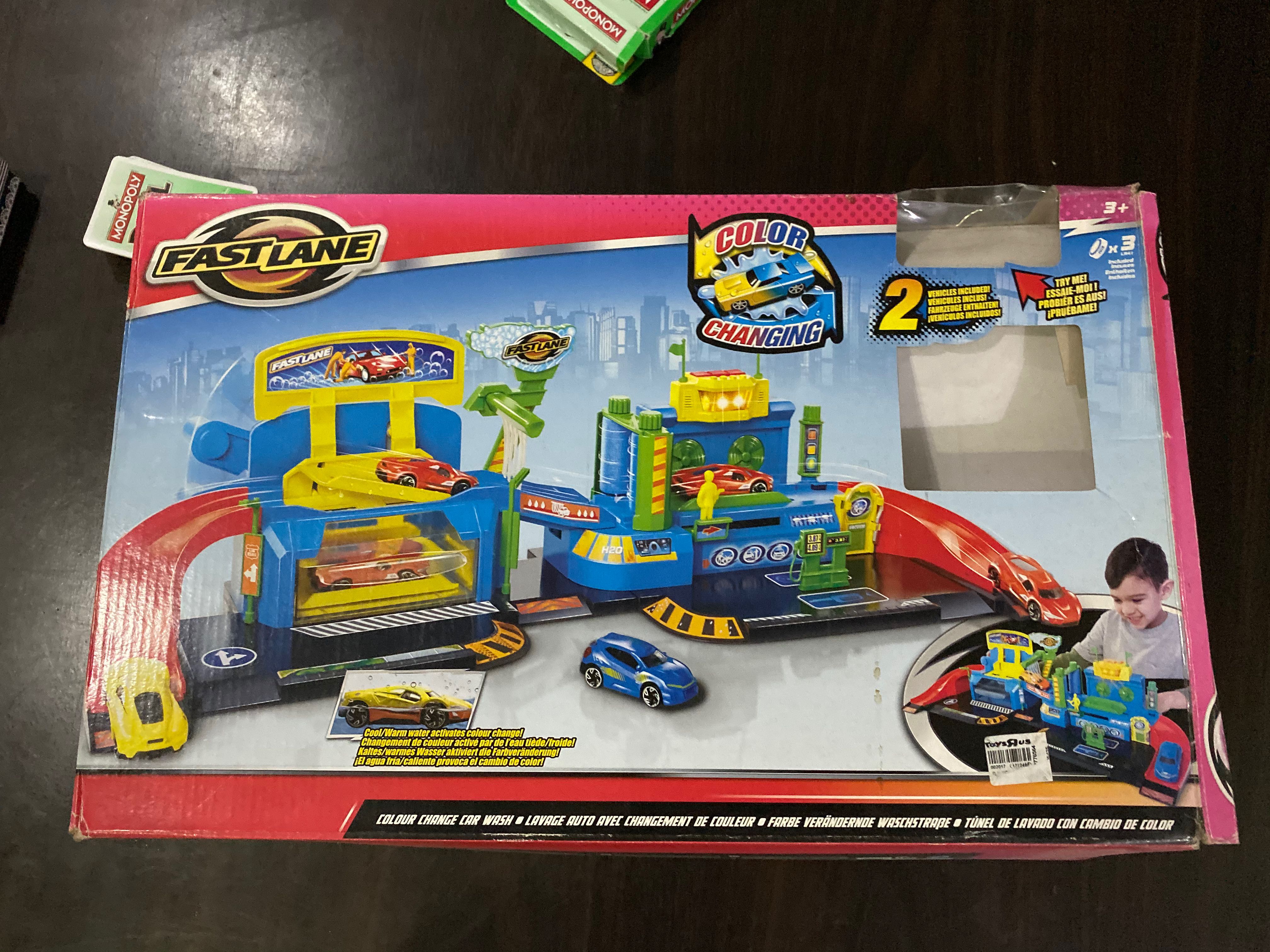 fast lane color change car wash playset