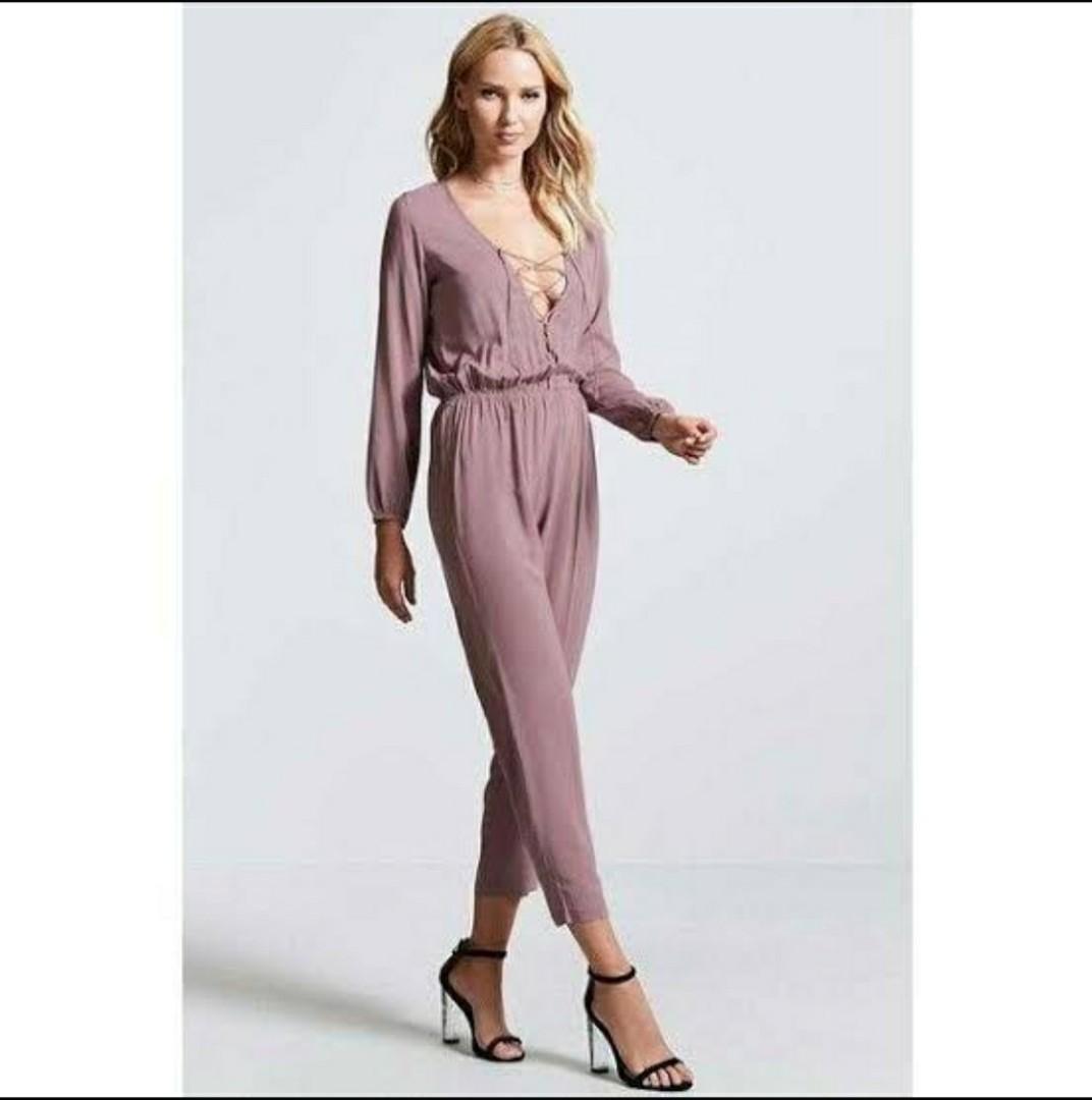 forever 21 long sleeve jumpsuit