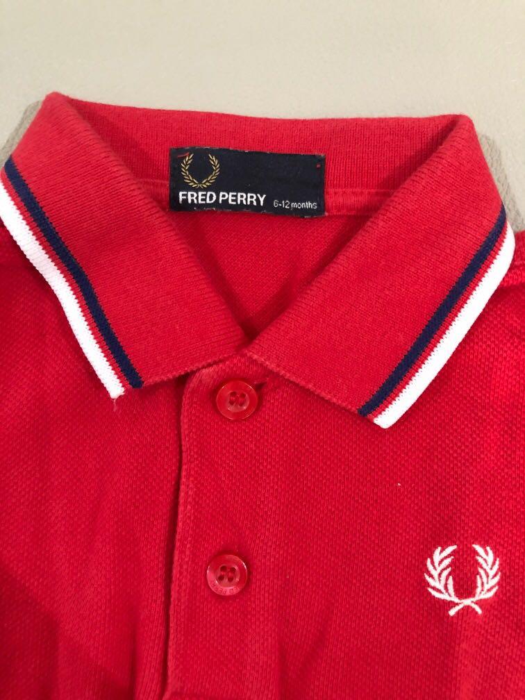 Fred Perry Baby Polo Shirt Red 6 12 Bulan Bayi Anak Baju Bayi Di Carousell