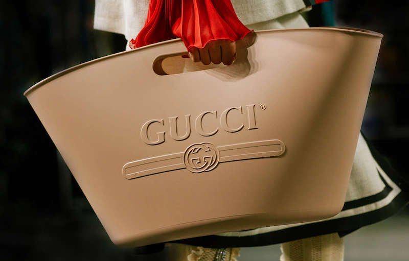Gucci Logo Rubber Bucket Tote, Luxury, Bags & Wallets on Carousell