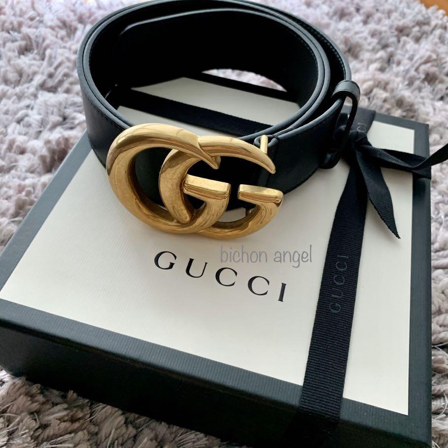 Gucci Marmont leather belt with G buckle, Luxury, Accessories on