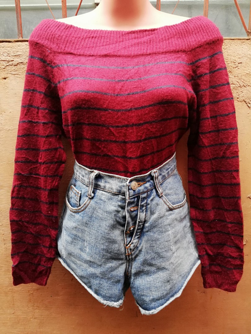 half shoulder sweater