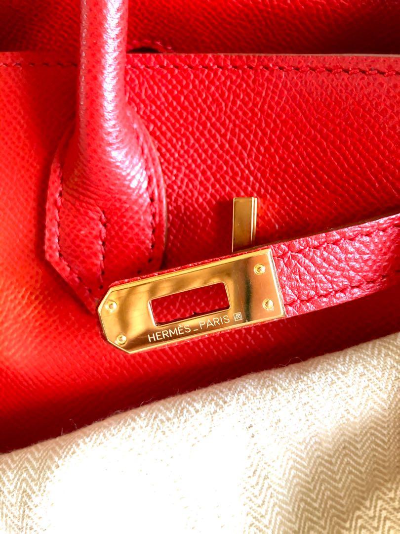 Hermes Birkin 25cm Red Epsom Leather GHW