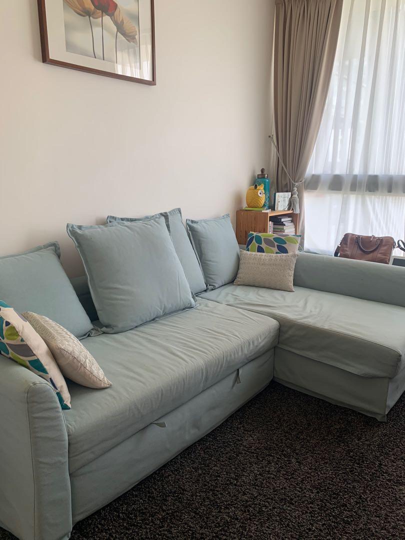 HOLMSUND Sleeper sofa, Orrsta light blue - IKEA