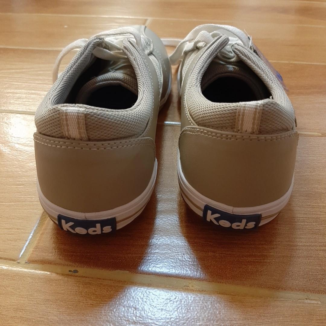 Keds Ortholite Beige Prestige Leather Sneaker Shoes Lace Up