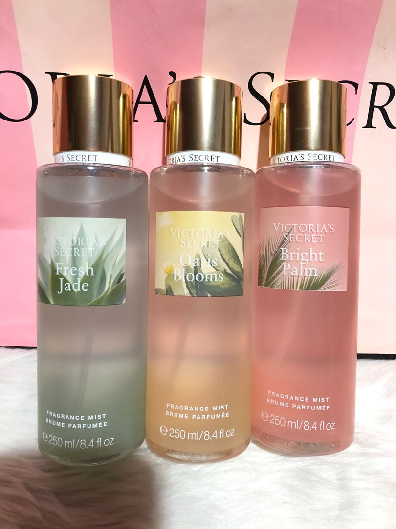 New Release scents of Victoria's Secret 🥰 Fresh Oasis Fragrance Mists ❤️  ✓Bright Palm ✓Fresh Jade ✓Oasis Blooms 650 pesos each Guaranteed Original.  Money back if fake!, Beauty & Personal Care, Fragrance