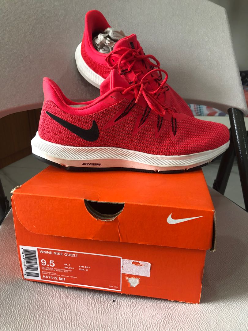 Nike Quest Red Orbit Black White Women Running Shoes Sneakers AA7412-601,  Women's Fashion, Shoes, Sneakers on Carousell