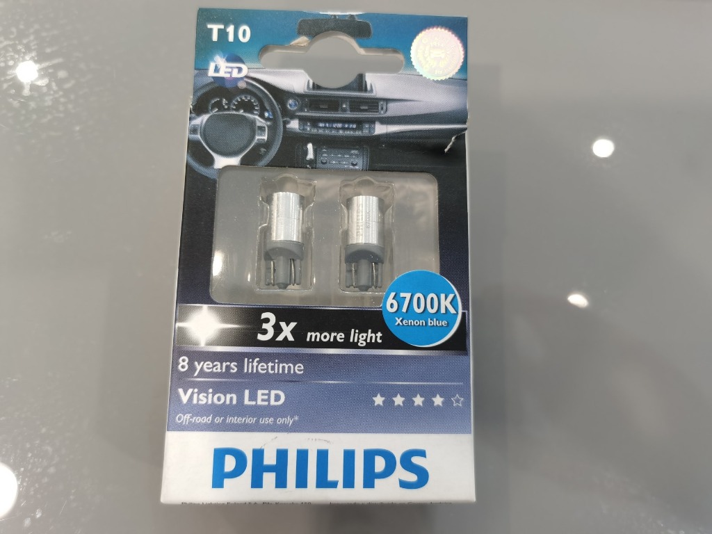 Philips T10 W5W LED-light 6700k, Car Accessories, Accessories on Carousell