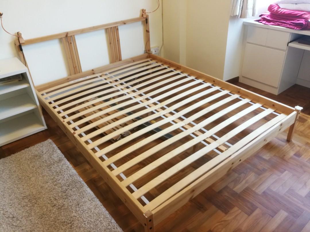 Featured image of post Wood Bed Frame Queen Ikea : We have a wide selection of beds and bed frames to suit every style, taste and living space.