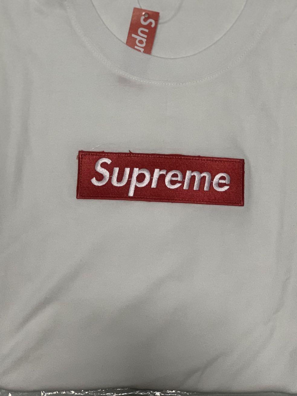 supreme white tee red box logo