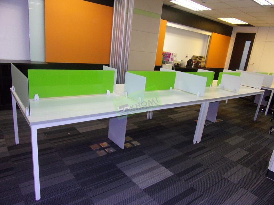 TABLES with PANEL DIVIDER Office Partition Furniture, Furniture & Home ...