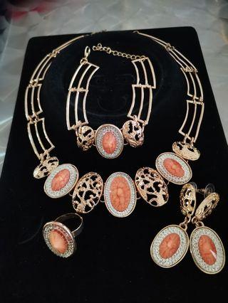 Necklace Earrings Bracelet Ring Set Jewelry
