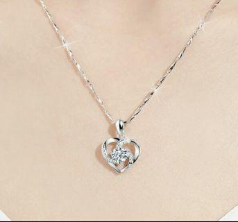 Diamond Sterling Silver Love Necklace
