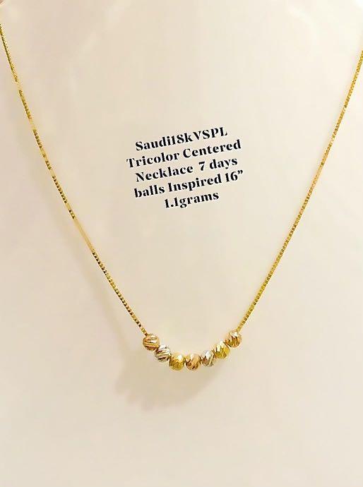 18k tri hotsell color gold necklace
