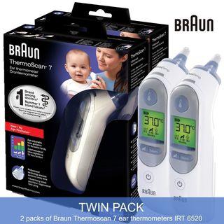 [Sale] Brand New and Authentic TWIN PACK 2 Pieces of BRAUN Thermoscan 7 Ear Thermometer IRT6520 and FREE SAME DAY DOORSTEP DELIVERY at S$298!
