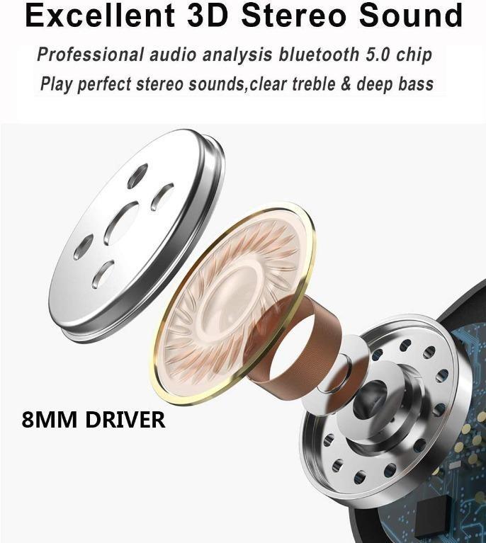 4473 True Wireless Earbuds AUGYMER Bluetooth Headphones TWS Bluetooth 5.0 Wireless Earbuds for Sports Running with Earphones Charging Case in Ear