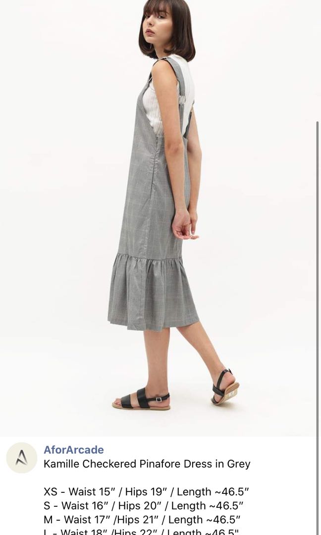 grey pinafore