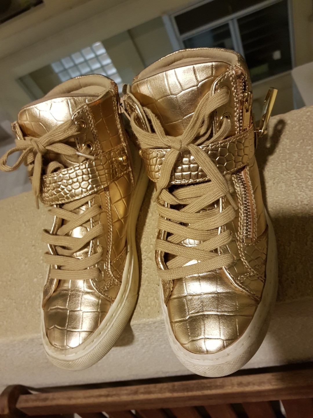 aldo gold sneakers