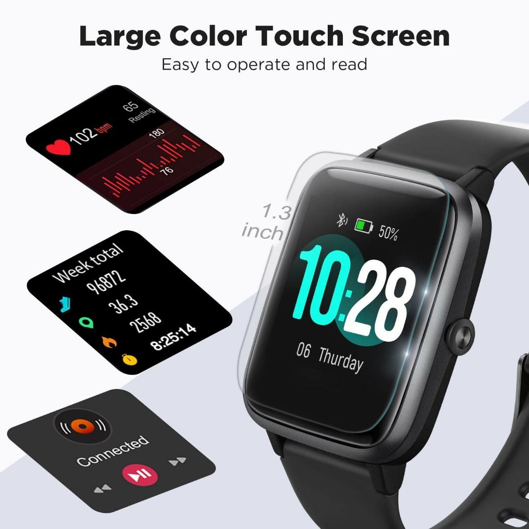 Anbes smart watch ip68 waterproof online fitness tracker with heart rate monitor
