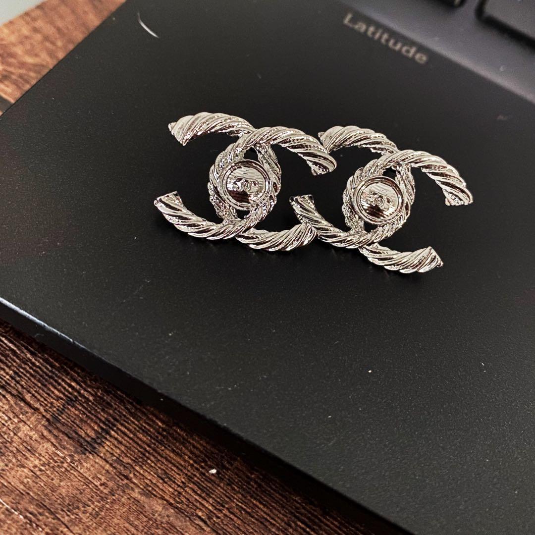 Chanel CC sterling silver earrings - dupe, Women's Fashion, Jewelry on  Carousell