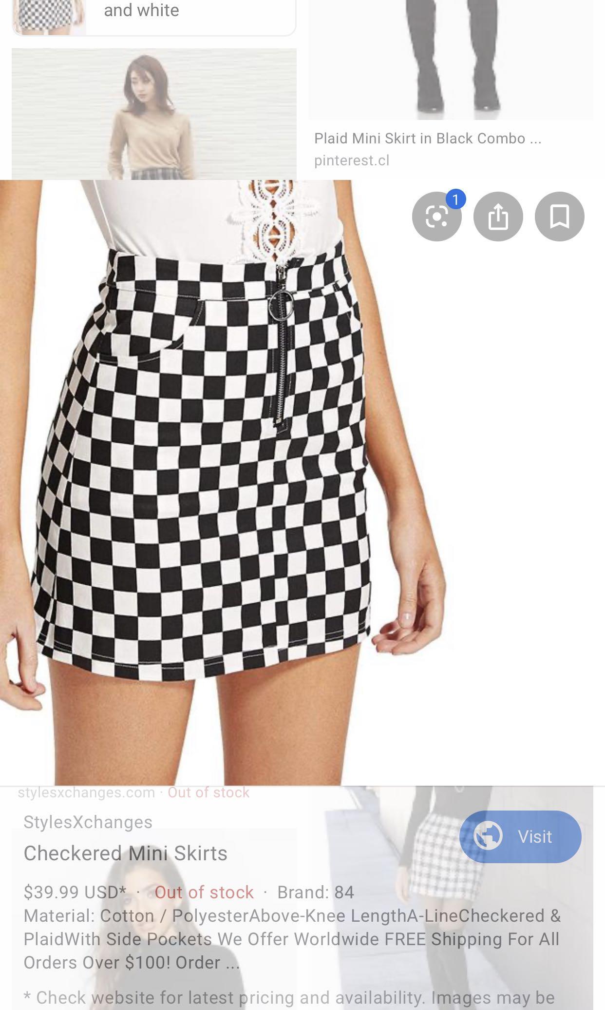 Mini skirt checkered clearance