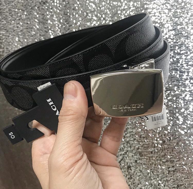 mens coach belt black