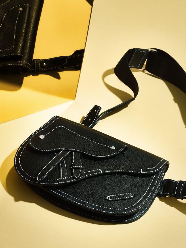 Dior X Kaws Saddle Bag Black for Men