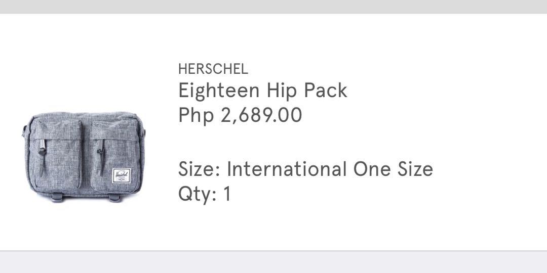 Herschel Eighteen Hip Pack Waist Bag, Men's Fashion, Bags, Sling Bags